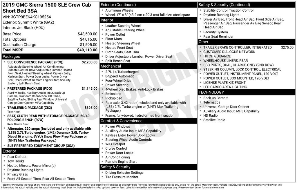 gmc sierra 1500 2019 3GTP9BEK4KG195254 image gmc sierra 1500 2019 3GTP9BEK4KG195254 image